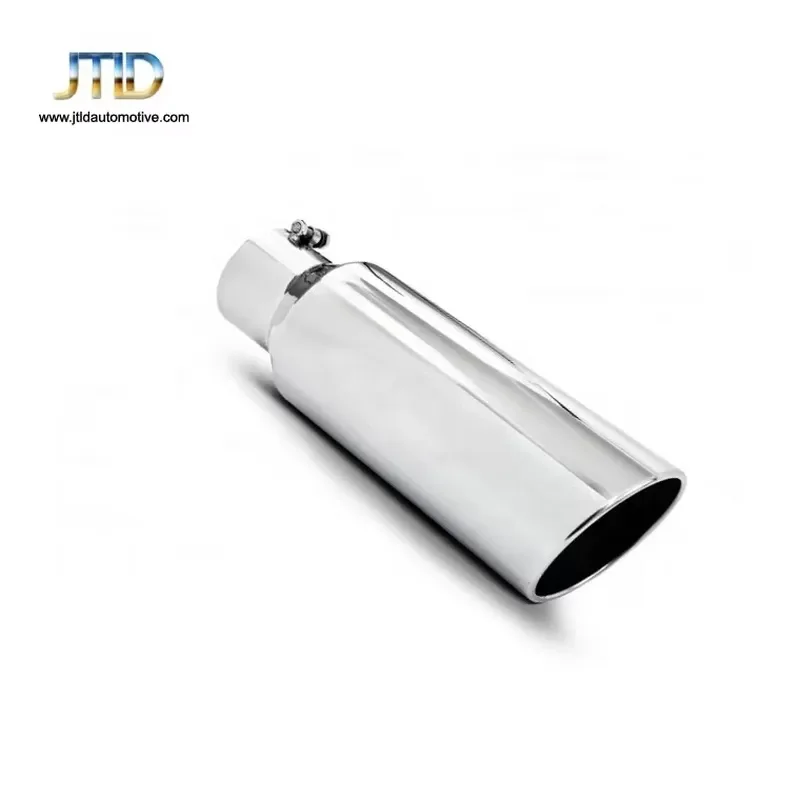 JTLD Stainless Steel 4 Inlet 18 Length 6 Outer Diameter Rolled End Exhaust Tip 1.2mm Thickness Universal Fit