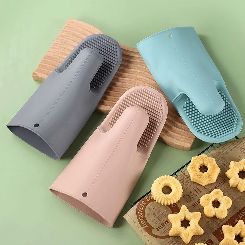 

1/2 шт. длинные утолщенные перчатки для духовки, термостойкие перчатки для микроволновой печи, барбекю, выпечка, горячий горшок, силиконовые рукавицы, приготовление пищи, прихватки