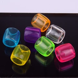 50pcs/Lot 12MM Clear Color Resin Hair Beads 6mm Big Hole Dreadlock Beads For Braid Hair Cuff Accessories Metal Ring For Hair
