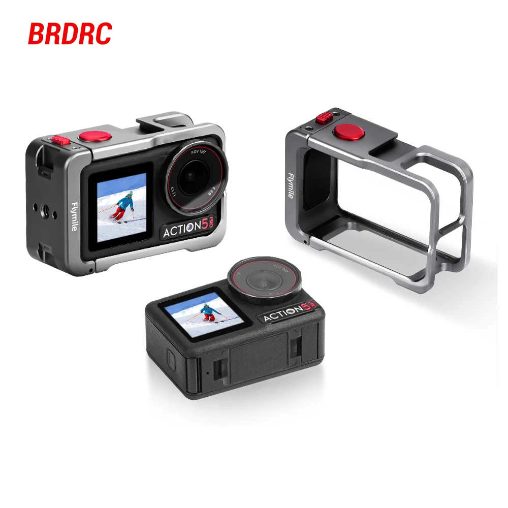 

Flymile Action 5 Camera Cage for DJI Action 5 Pro Accessories Protective Frame Case Multifunction Expansion Adapter Aluminum