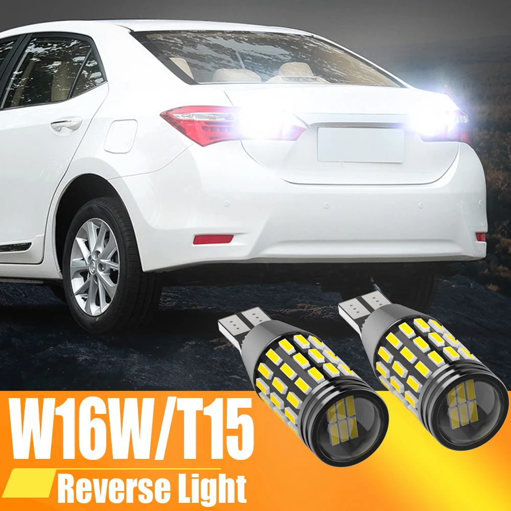 

2pcs LED Reverse Light Blub Lamp W16W T15 921 For Toyota Camry 4Runner Avalon Tundra Sienna Sequoia Yaris C-HR 86 Corolla RAV4