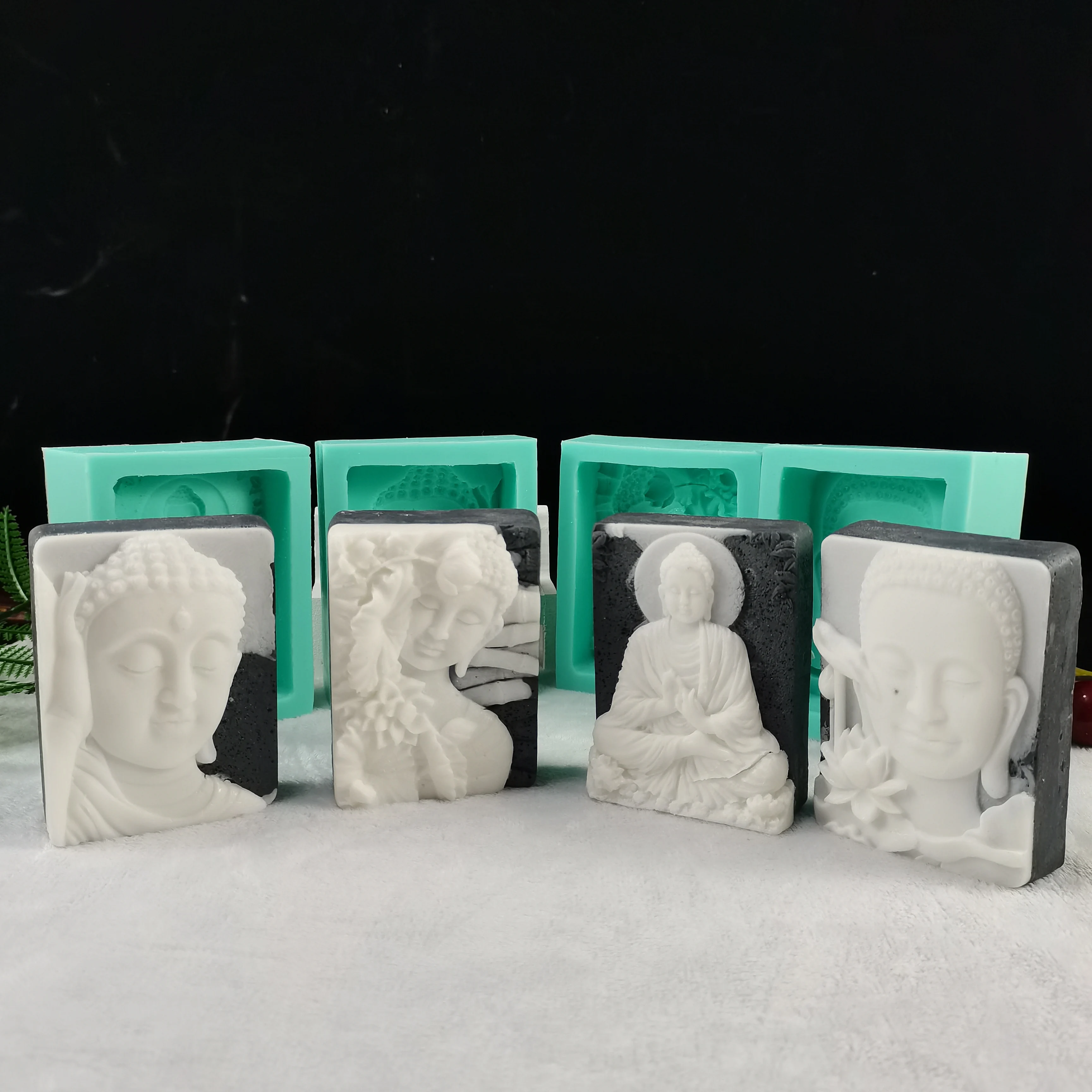 Silicone Buddha Mold for Home Decoration, Handmade Gypsum, Buddha Statue, Plaster Soap Mould, DIY Home Tool, Resin Clay Molds