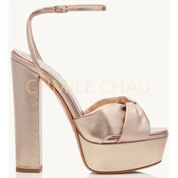 【Measure Your Feet Length Before Order】New Platform High Heel Sandals Sexy Ankle Strap Party Dress Women Big Size Shoes 6-CHC-30