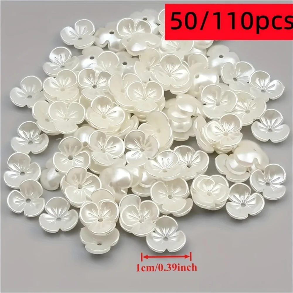 50/110pcs 7mm off White Petal Beads - Elegant Flower Shaped Wedding Bead Bead Bead Decoration Beads