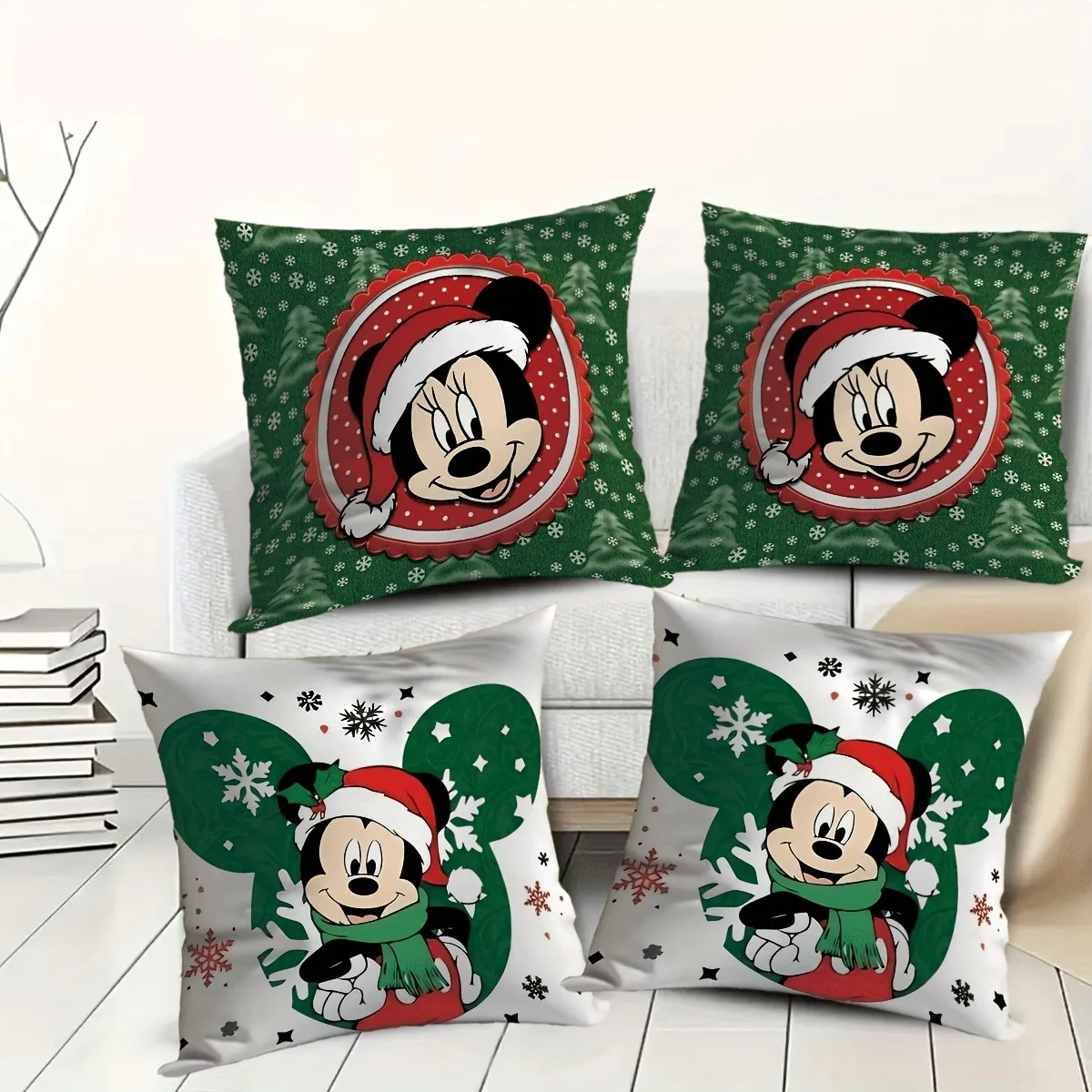 1 piece of Christmas Mickey pillowcase Disney Mickey Mouse living room sofa cushion suite room home decoration Christmas gift