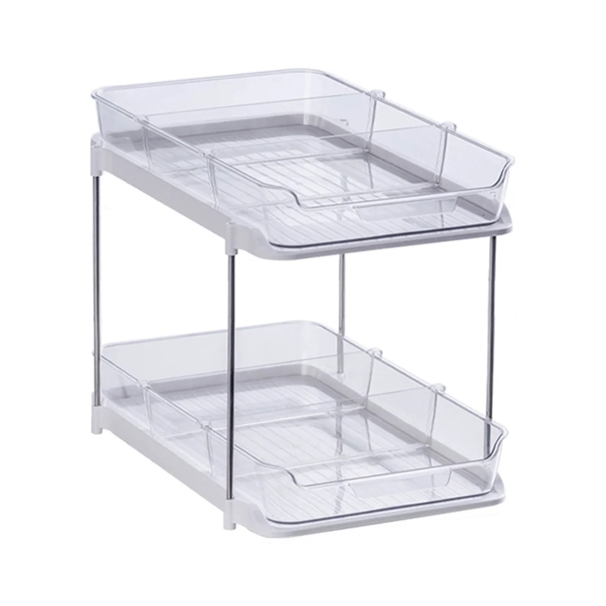 2-Tier Multi-Purpose Bathroom Organizers and Storage, Stackable Kitchen Pantry Organization S