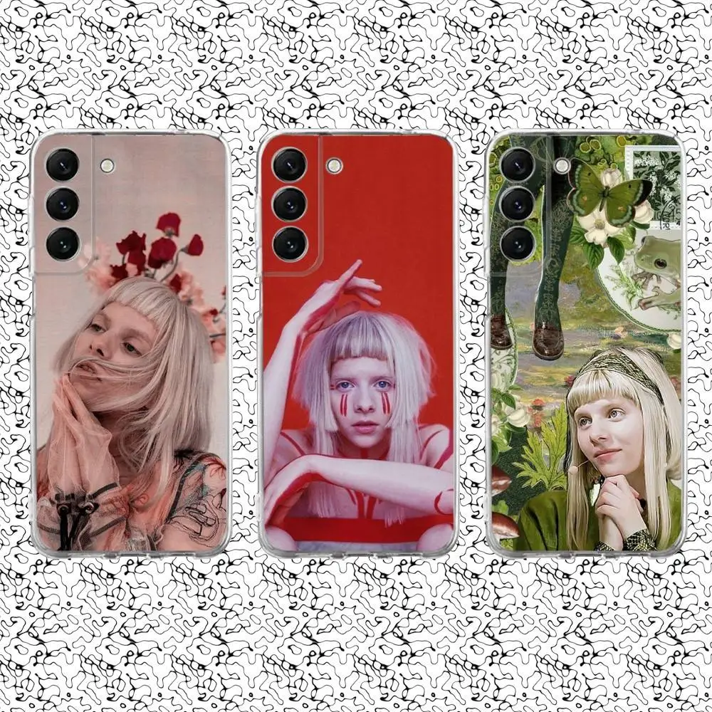 

Singer Aurora Phone Case For Samsung S24,30,21,22,23,20 FE,lite,PIus,Ultra,5G,Note,9,10 Transparent Cover