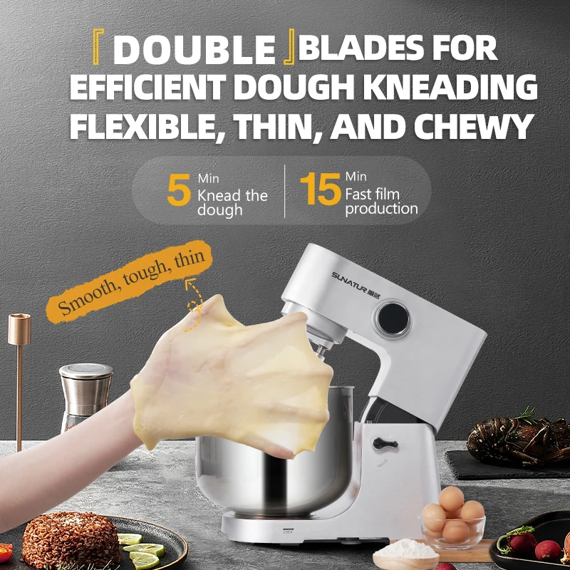 Home Appliance Stand Mixer: Electric Blender Machine with Planetary Beater Processor Support for Dough Efficient Kitchen Tool