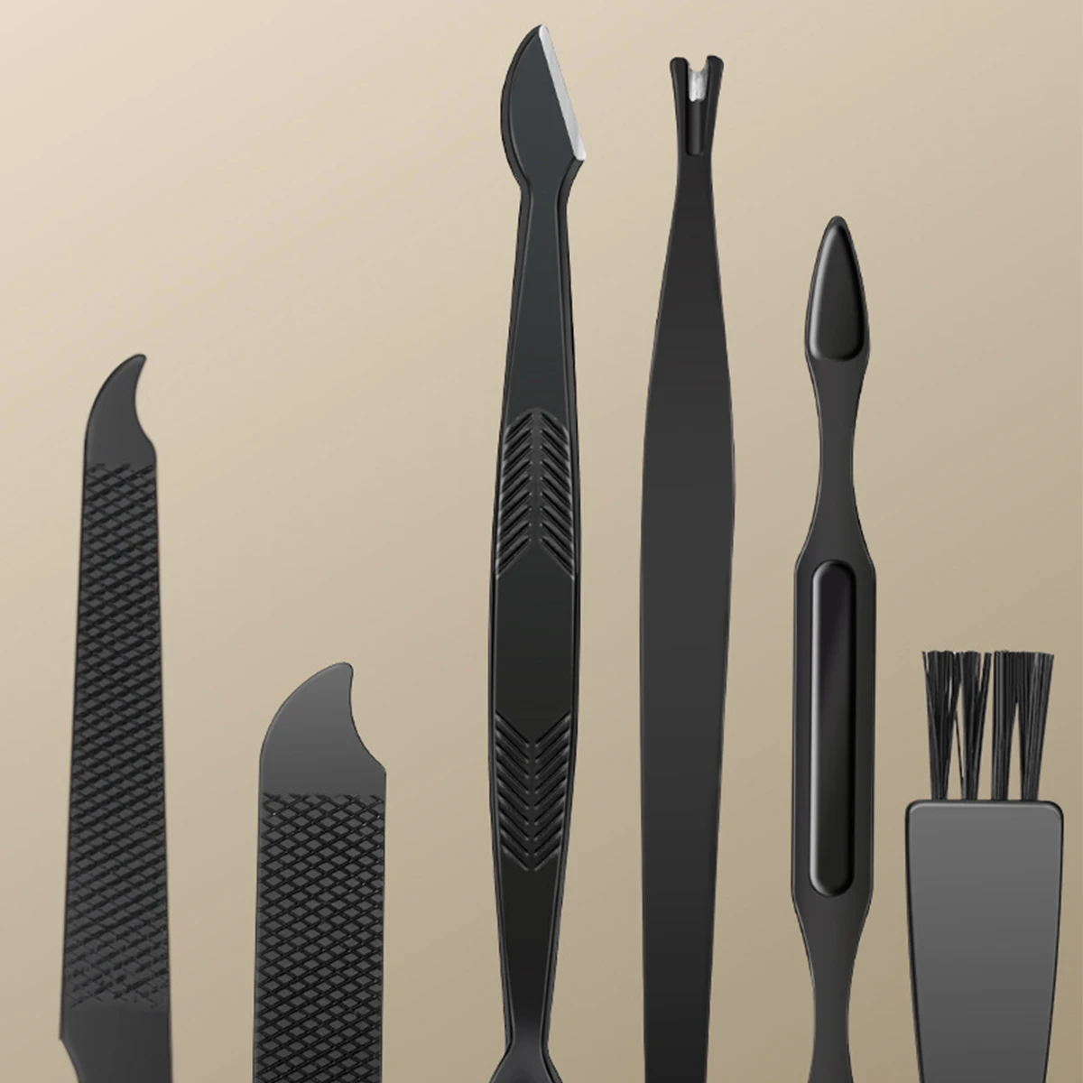 8/12/15/20/24pcs zwart Nagelknipper set Pedicure mes roestvrij staal Nail beauty tool Nagelverzorging Trimmer Draagbare reisdoos