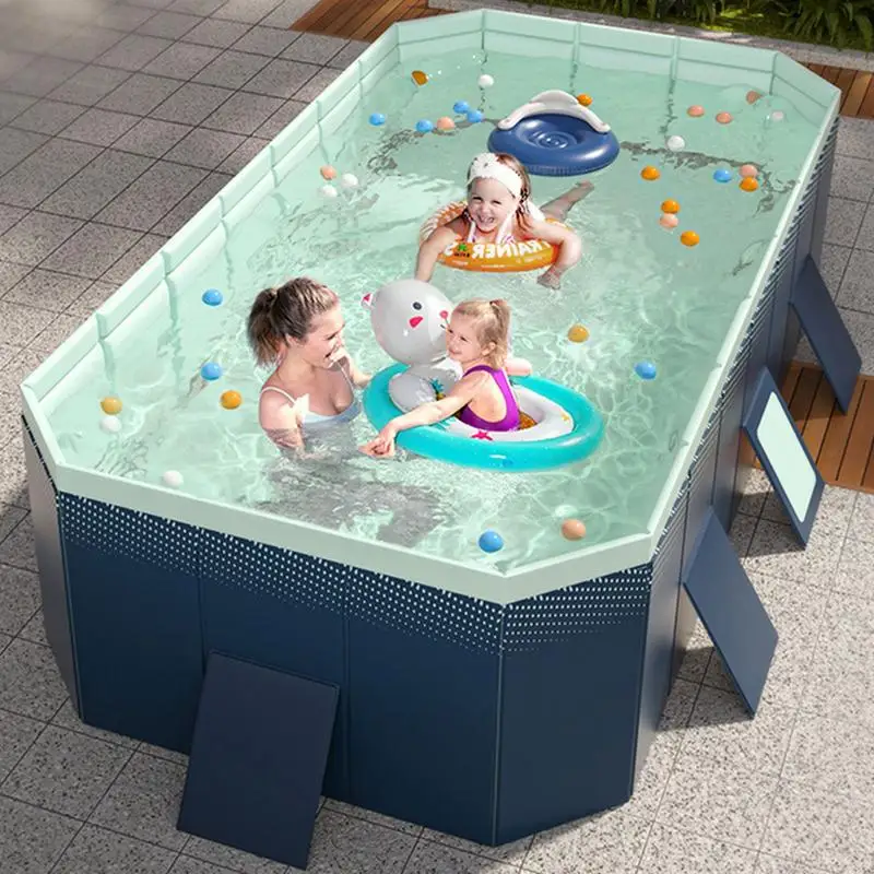 Outdoor Folding Swimming Pool No Inflation Folding Large Giant Family Swimming Pool Foldable Swimming Pool for Kids and Pets