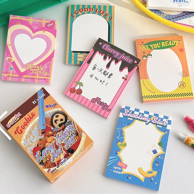 50Pcs Kawaii Vintage Memo Pad Decoration Scrapbooking Collage Album DIY Diary Office Message Notes Paper Notepad Stationery