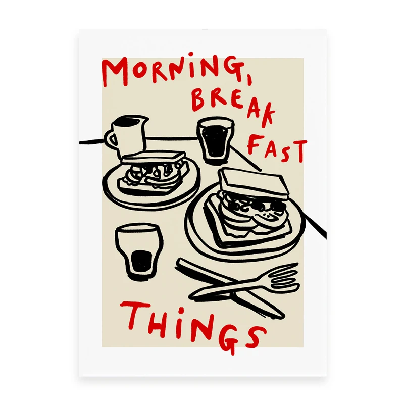 Chillies Poster Chef's Kiss Print Bread Coffee Fruit Illustration Painting Wall Picture Kitchen Aesthetic Decoration Gift Poster