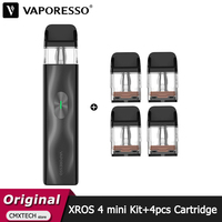 Original Vaporesso XROS 4 mini Kit Vape COREX 2.0 1000mAh + Extra 4pcs 3ML XROS Pod Cartridge 0.4ohm E Cigarette Optional