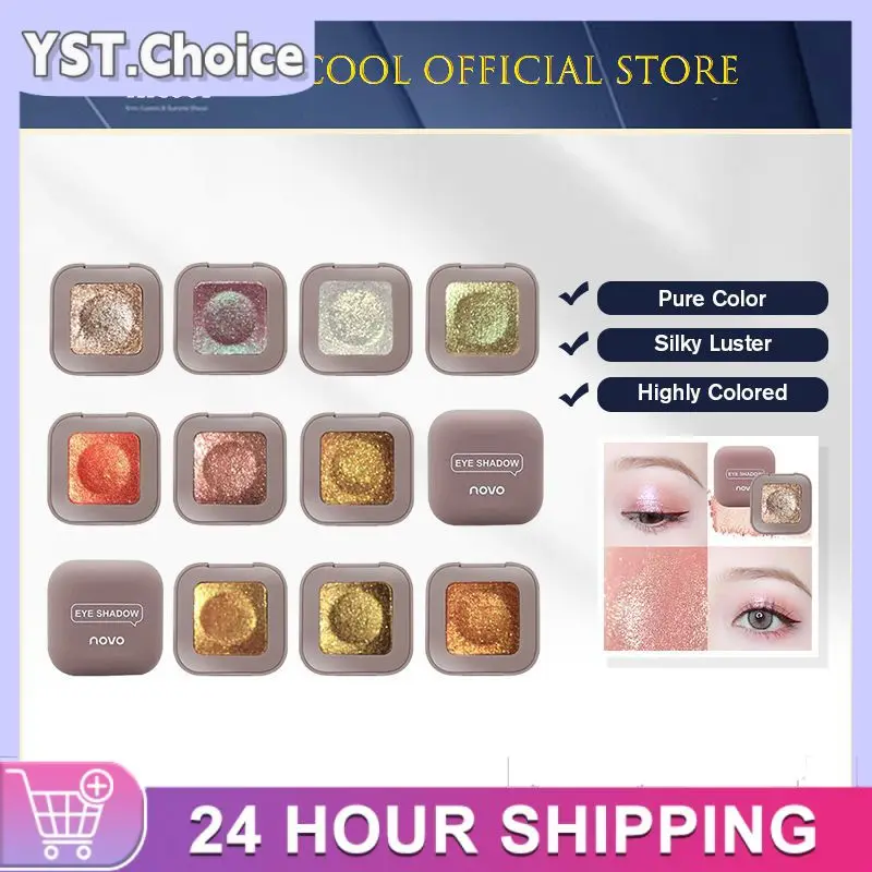 Novo Strong Stickiness Eye Ehadow High Gloss Polarized Glitter Hottest Single Eyeshadow Palette Carry Easily Cosmetics Makeup