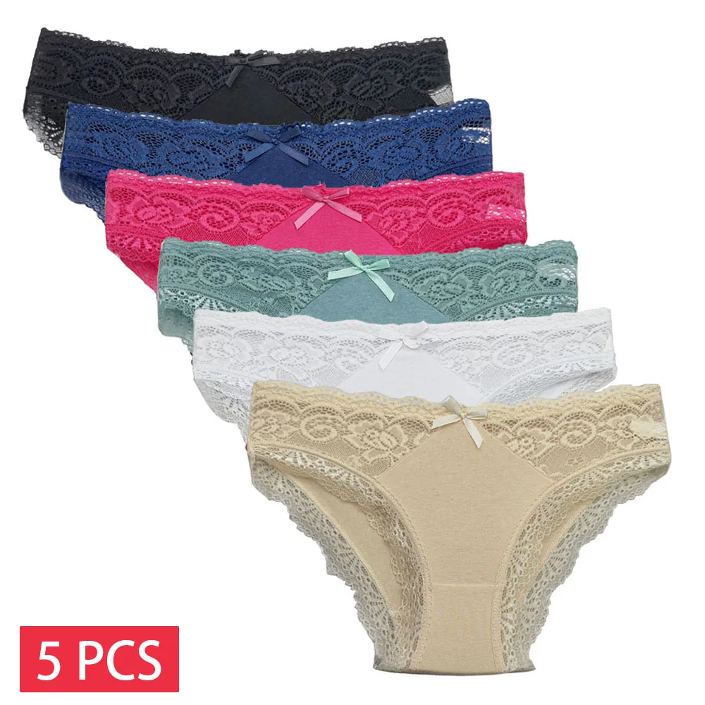 Cotton Briefs Lady 5 PCS/SET Lace Panty Underpants Seamless Panties For Women Lingerie