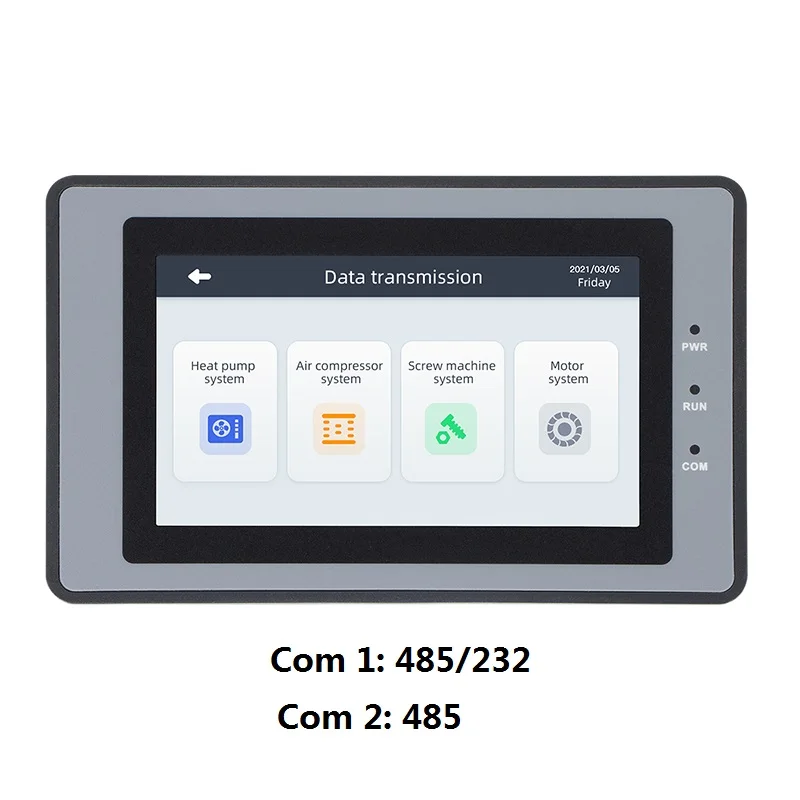 

2026 Huaqingjun 4.3 Inch LCD Touch Screen RS485 232 Communication DC10-30V Modbus RTU Resistive HMI for PLC