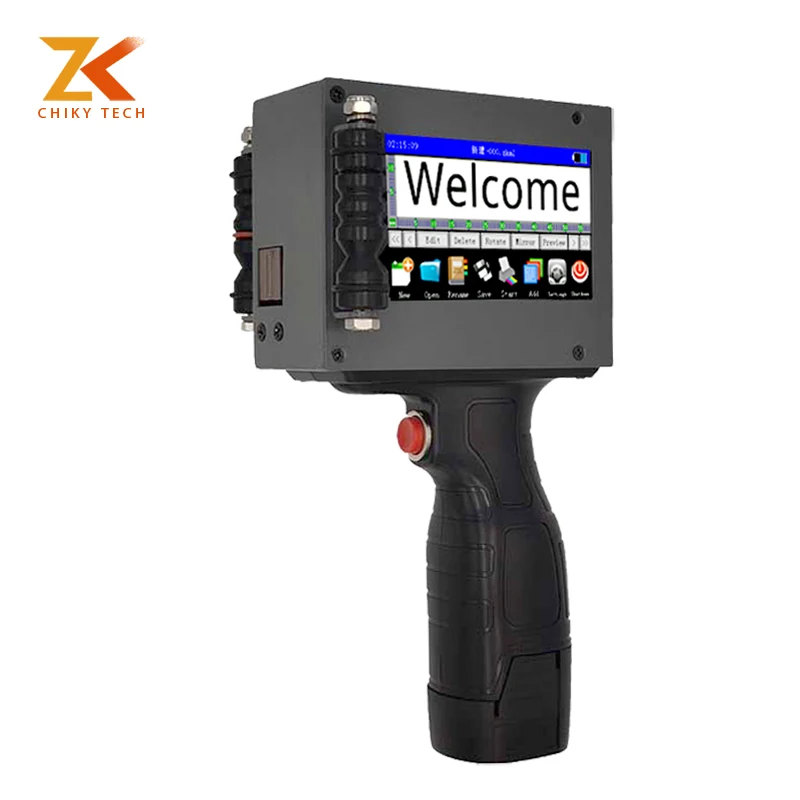 CHIKY ZK1680 Handheld Inkjet Printer Fast Dry 12.7mm Batch Number Barcode Expiry Date Logo For Plastic Water Glass Bottle