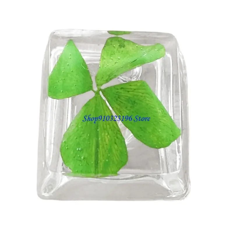 Q1JF Transparenz Clovers KeyCap Backlight Keycap Netter Clovers Harzschlüsselcap Ersatz