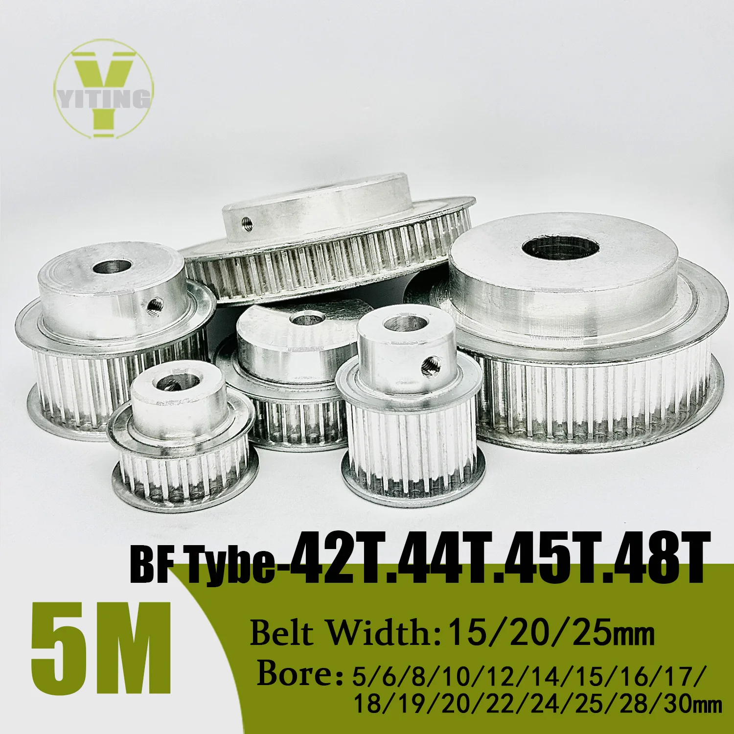 

5M HTD 42T.44T.45T.48T Timing Pulley 5M BF Belt Width 15/20/25mm Bore 5-30mm Gear wheel Pulley