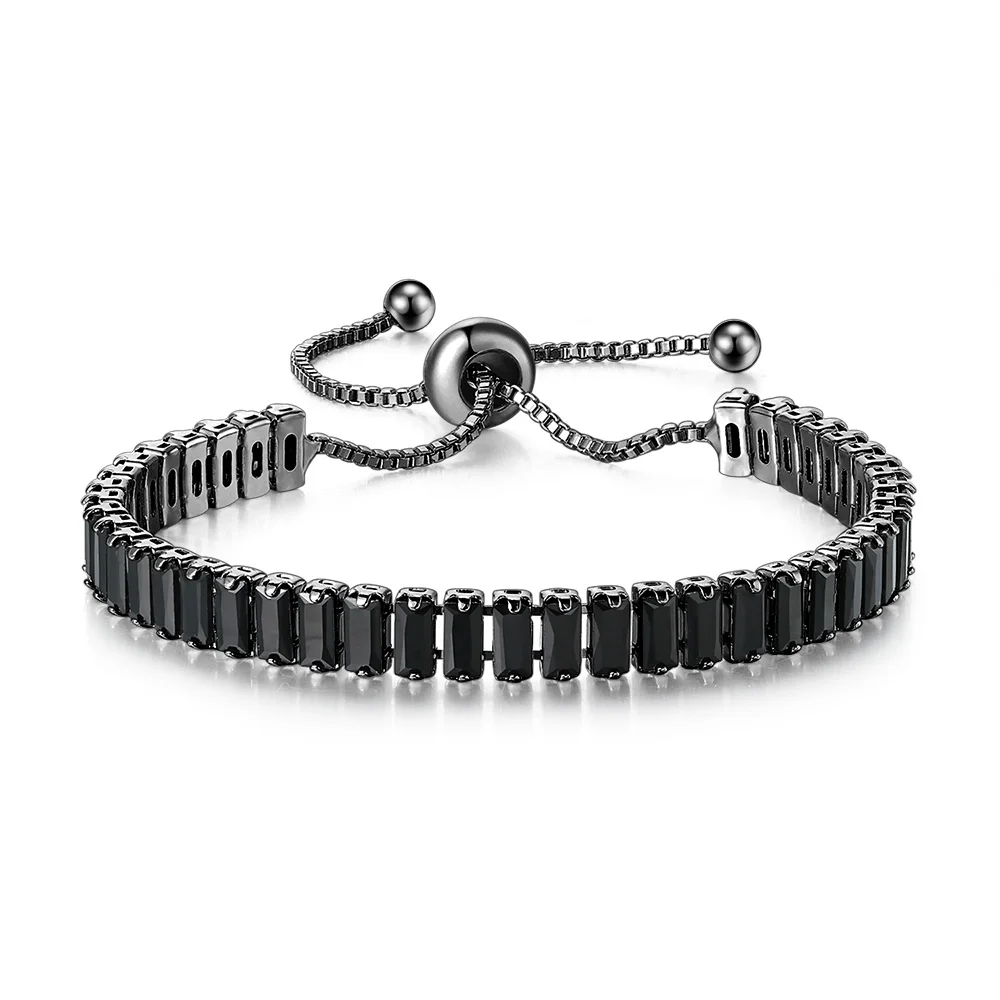 CZ Tennis Armbanden voor Vrouwen Unieke Zwarte Kristallen Bangle Rose Goud Kleur Verstelbare Hand Chain Vrienden Sieraden Groothandel DZH051