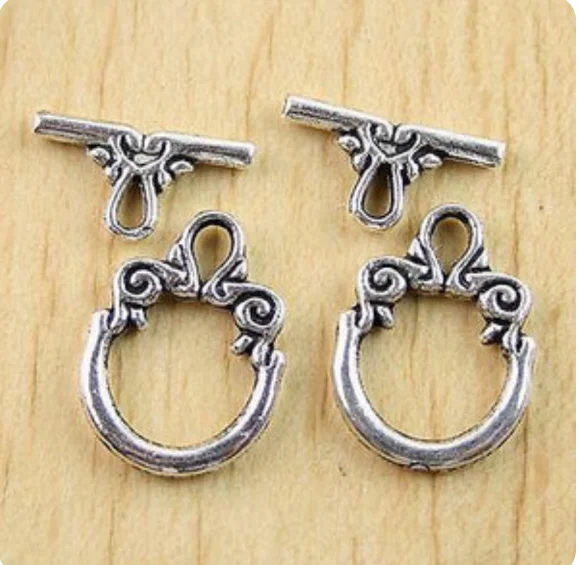 

20sets 19.6x14.5mm bar16.6x8.8mm Alloy accessories tibetan silver toggle clasps HWH0524