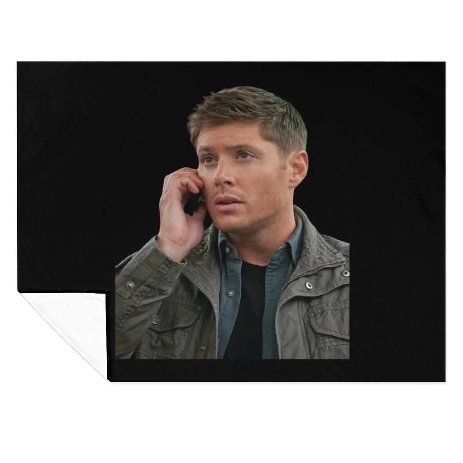 

Dean Winchester Candid Throw Blanket Decorative Sofa Designers Custom Cute Blankets