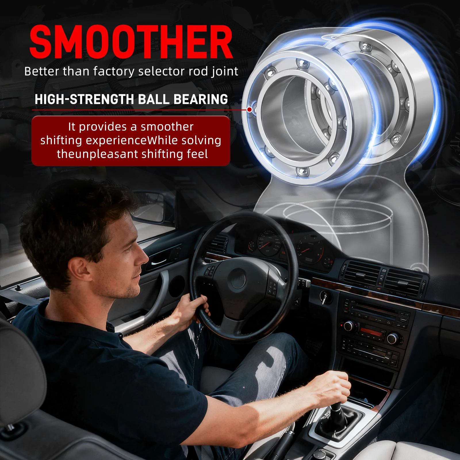 BEVINSEE شيفتر محدد قضيب مشترك لسيارات BMW E36 E30 318i 325i 325is E34 525i 530i 535i 540i M5 ، استبدال 23411466134,25111434194 #3