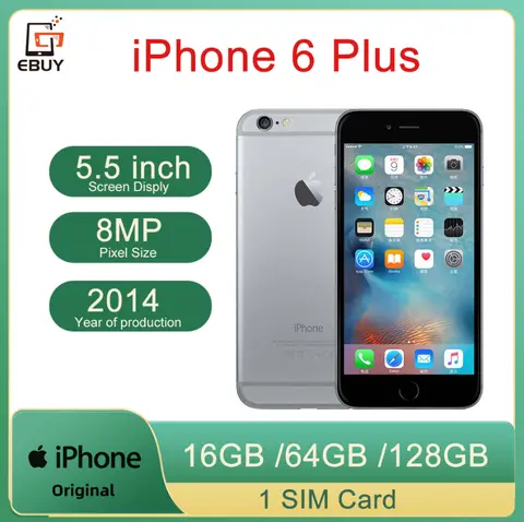 Original Apple iPhone 6 Plus 6P 3G 4G Mobile Cell Phone 5.5" 16/64/128GB ROM Dual Core IOS 8MP Fingerprint Unlocked Cellphone