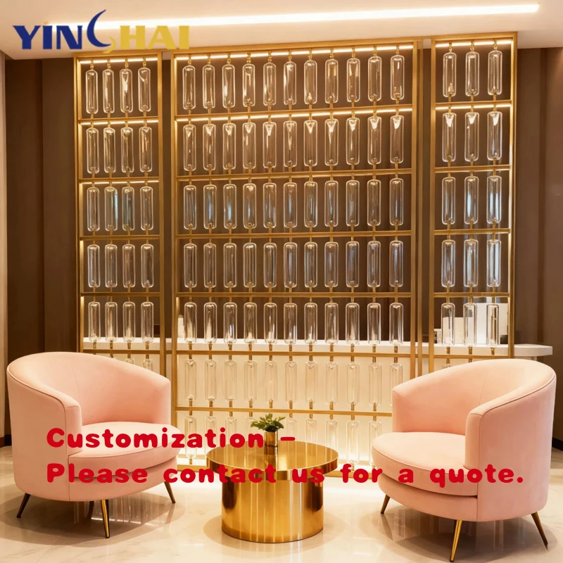 

Эксклюзивная перегородка из нержавеющей стали с лазерной резкой для ресторана, лобби и отеля, современная золотая декоративная панель для зонирования помещения.