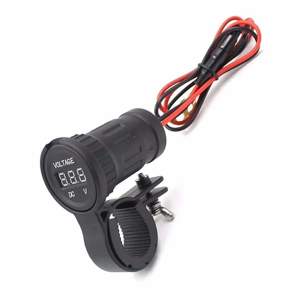 دراجة نارية الجهد عرض شاحن USB مزدوج محول الطاقة للهاتف MP3