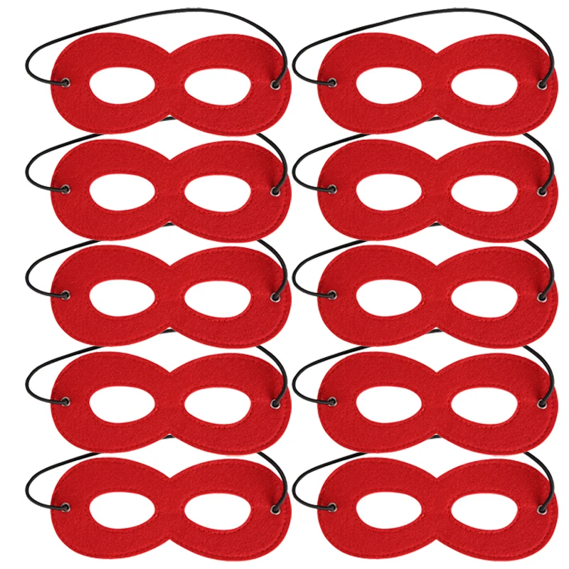 10 Uds. Máscaras de superhéroe máscara de ojos de fieltro superhéroe Cosplay conjunto especial de accesorios para Halloween Navidad fiestas de cumpleaños