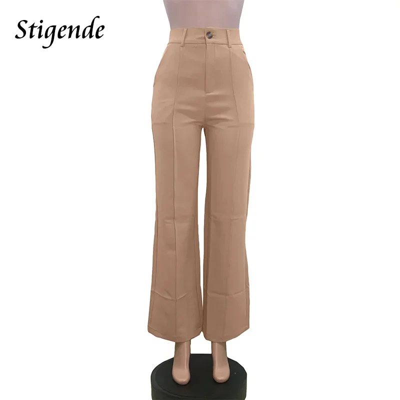 Women Solid Color Flare Leg Dress Pants Formal Work Office Bell Bottom Pants with Pockets