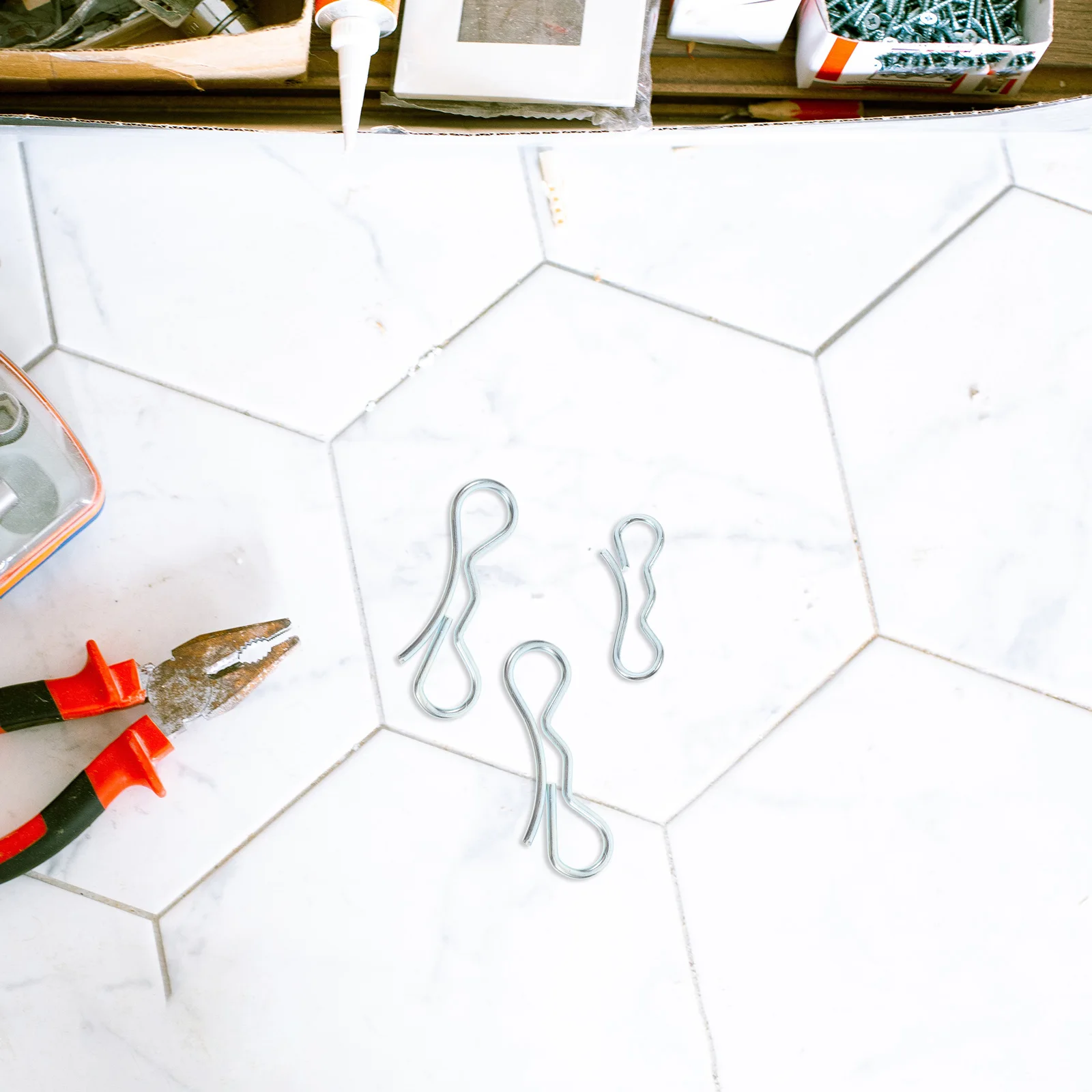 5 Deck Clamp Set Clips Galvanized Iron Cotter Pins Spring Fastener Hitch Lock Small Mounting Brackets Pin Type Durability