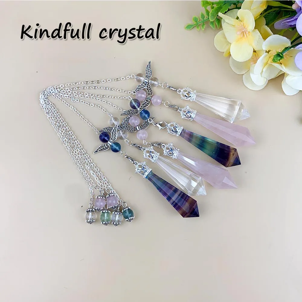 Natural Crystal Spiritual Pendulum For Dowsing Divination Pendulos Healing Reiki Quartz Pendant Necklace Jewelry Gifts