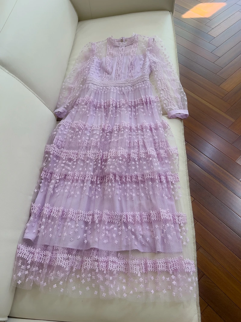 

Ele Purple Vintage Princ Sle Long Sve Dr Юбка трапециевидной формы с высокой талией из полиэстера с застежкой-молнией средней длины Dr