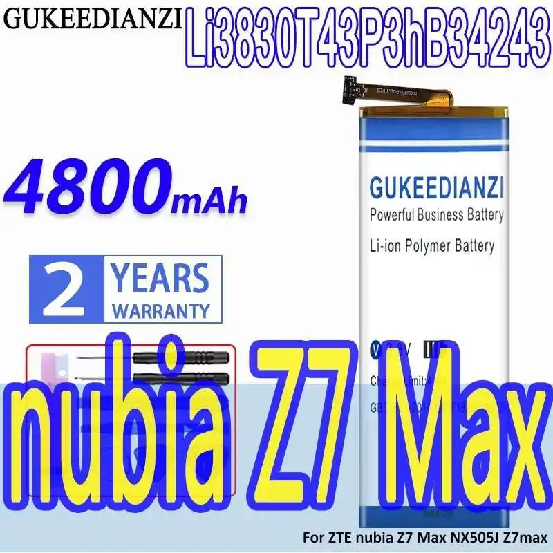 

Высокосовместимый аккумулятор для мобильного телефона Zte Nubia Z7 Max NX505J Z7max Li3830t43p3hb34243 Big Bull 3 4800 мАч