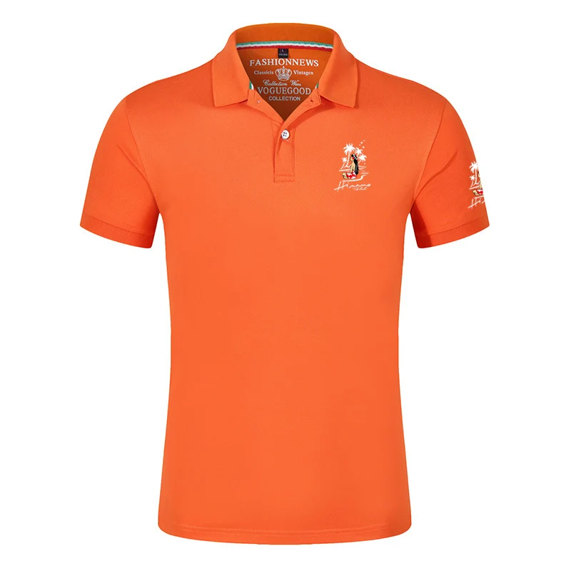 2024 Summer Men\'s Hinano Tahiti Beer Logo Print Comfortable Slim Fit Fashion Cotton Short Sleeve Solid Color Popular Polo Shirts