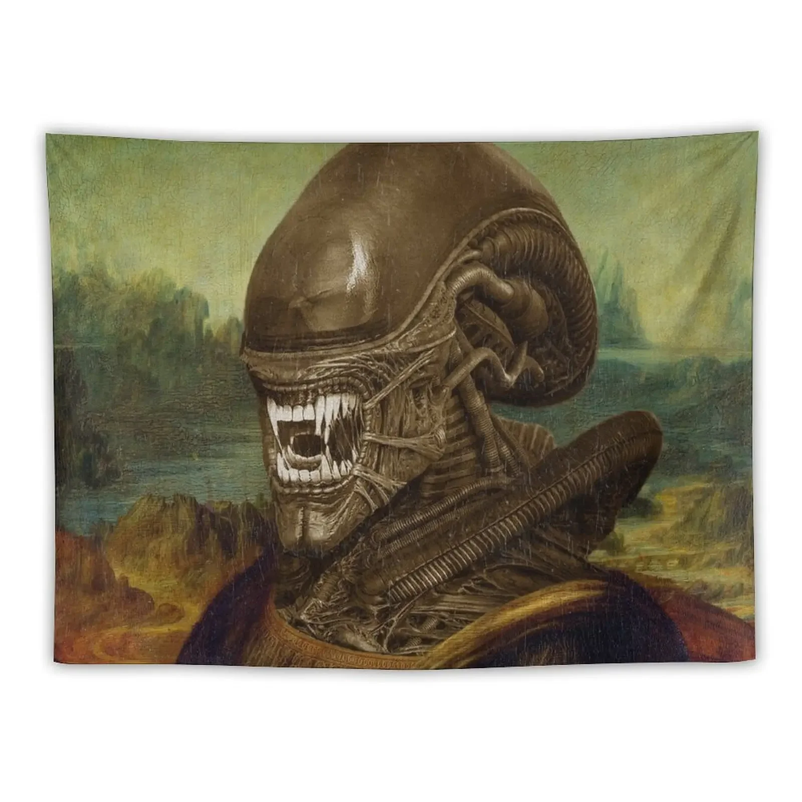 

Mona Lisa Alien Xenomorph Tapestry For Bedroom Room Decor Aesthetic Decoration For Rooms Tapestry