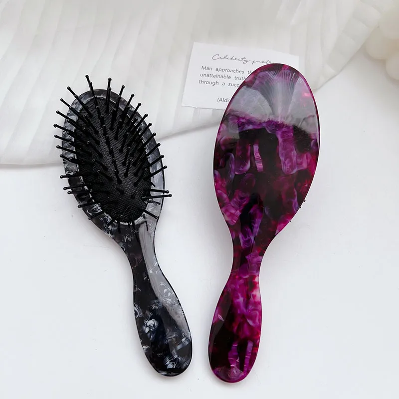 Massage Air Cushion Comb Marble Grain Anti-static Multicolor Optional Airbag Hair Comb for Home Use