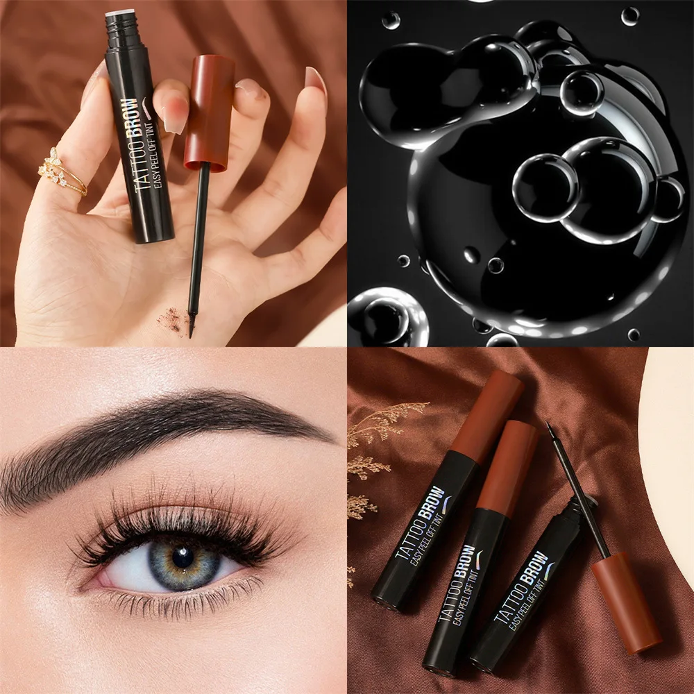 ティアアウェイアイブロウティントクリーム、にじみにくい、長持ち、完璧なフォーミュラ、簡単にブラシで塗布できる、にじみにくいアイブロウティント