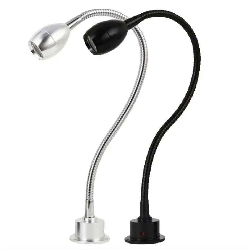 1W DC12V 110V 265V Flexible Gooseneck LED Wall Reading Light Mounted Bedside Lamp Without Switch For Bedroom Workbench Hotel