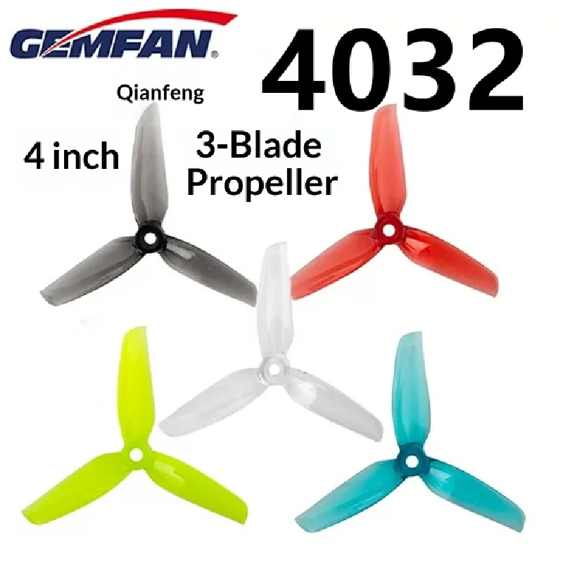 2 Pairs Gemfan 4032 Tri-Blade Propellers 5mm Bore High Efficiency Cw Ccw Props For 1407 1507 Motors 3 4 Inch Fpv Racing Drones