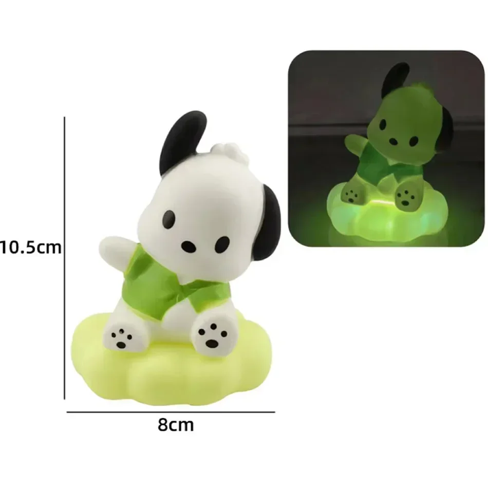 Anime Sanrio Hello Kitty Kuromi Cinnamoroll Melody Night Light Glowing Children Toy Bedside Lamp Kawaii Cute Kids Birthday Gift images - 6