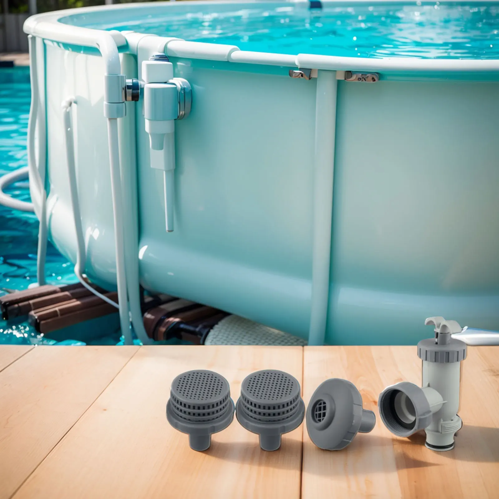 

Pool Inlet Nozzle Replacement Kit Compatible With Filter Pumps Filter Connectors 1.25 Inch Compatible With Pool Filter Pumps