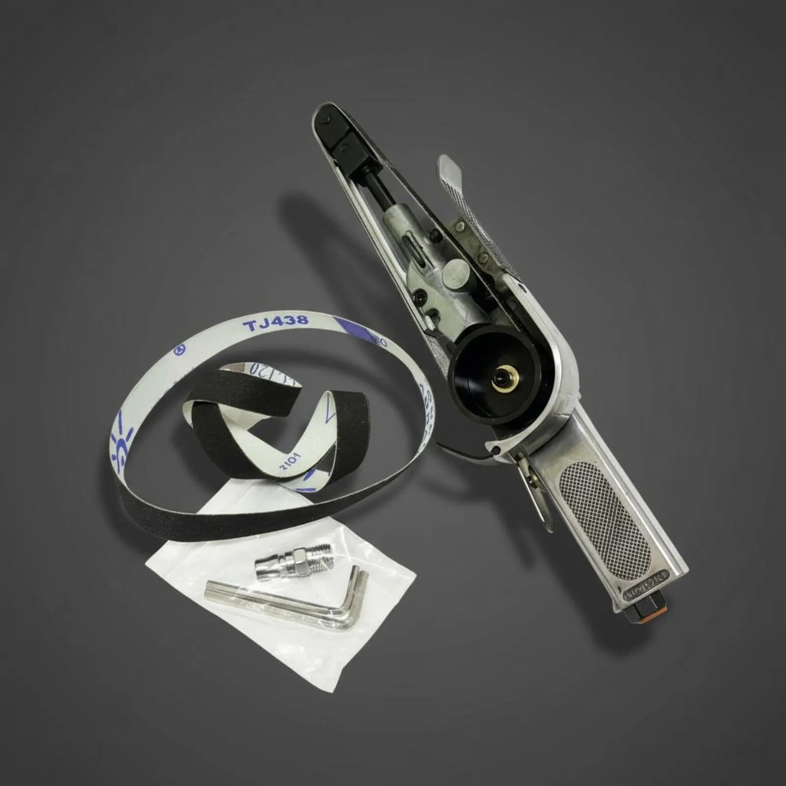 

Angle Air Belt Sander High Speed Air-Powered Belt Sander Air-Powered Polishing Machine Portable Power Tool Ergonomic Handle