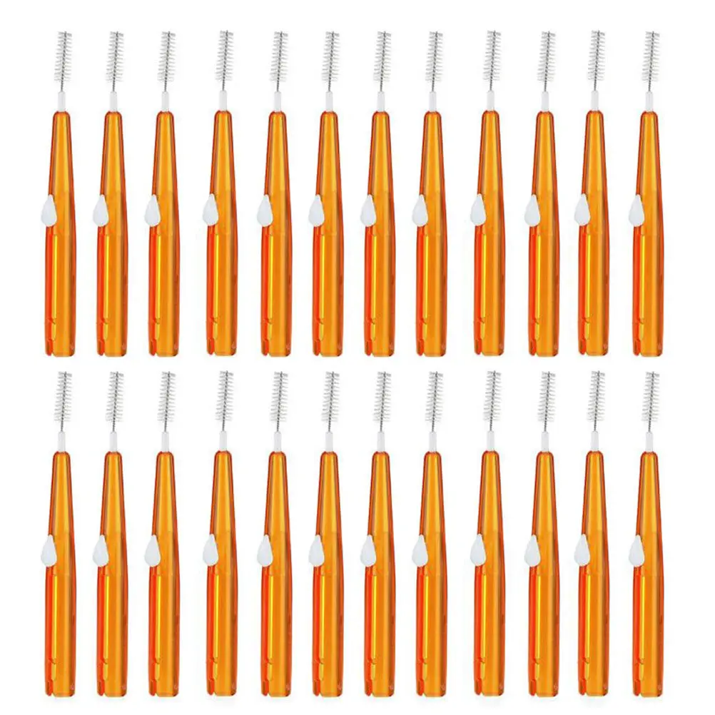 60Pcs Interdental Brushes Comfortable Grip Oral Care Floss Brushes Effective Teeth Cleaning for Braces Implants Bridges