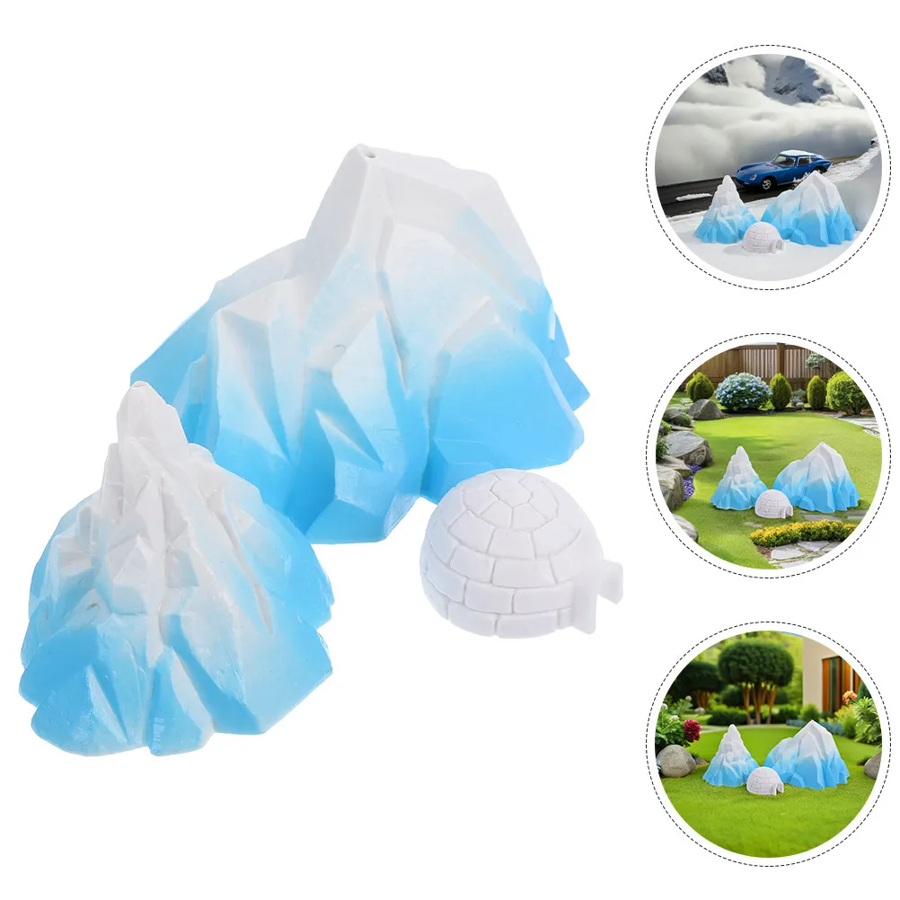 6Pcs Miniature Iceberg Ornament Set Realistic Texture Lifelike Winter Scene Diorama Aquarium Landscaping Desktop