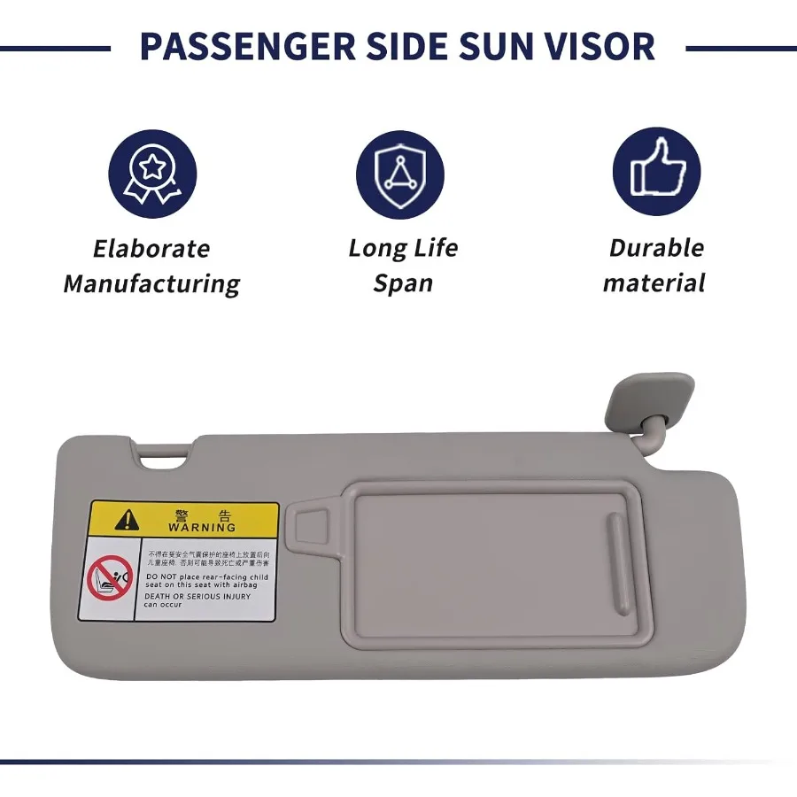 حاجب من الشمس من جانب الركاب بدون فتحة سقف لكيا سبورتاج 20172022 غطاء بديل أمامي يمين مع مرآة مكياج معززة بالأشعة فوق البنفسجية