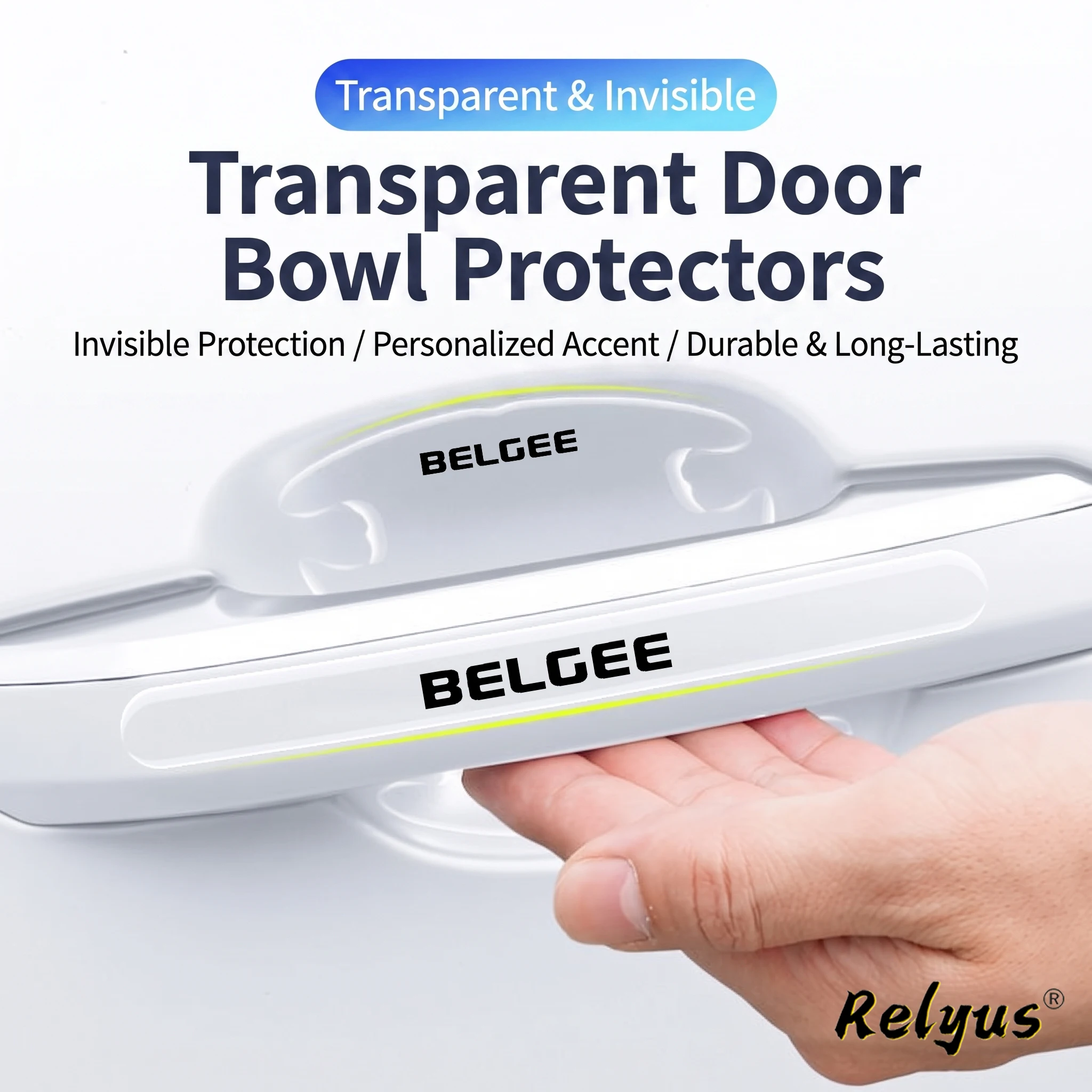 Transparent Car Door Bowl Handle Protect Stickers For Geely BelGee X50 X70 Anti-collision Protection Strip Auto Accessories