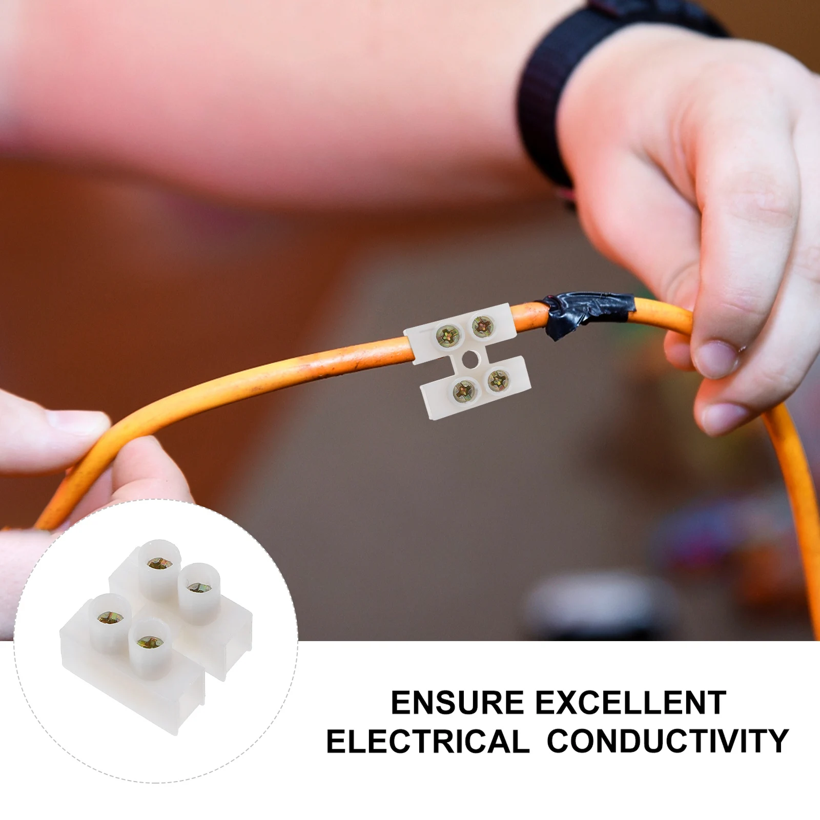 

30pcs Screw Type Terminal Block 2 Position 10A Wire Connector Zinc Alloy Conductor Flame Retardant Shell High Temperature